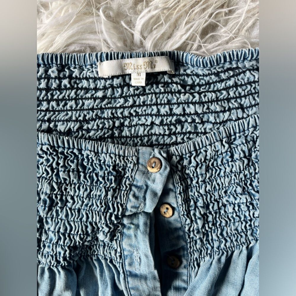 Miss me denim button down shirt medium - Picture 4 of 6